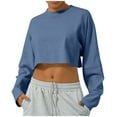 thumbnail image 2 of WRKEKC Hauts à Manches Longues pour Femmes, Chemises à Manches Longues pour Femmes, Blouses Tendance à Col Rond à Manches Longues pour Femmes Grande Taille, 2 of 9