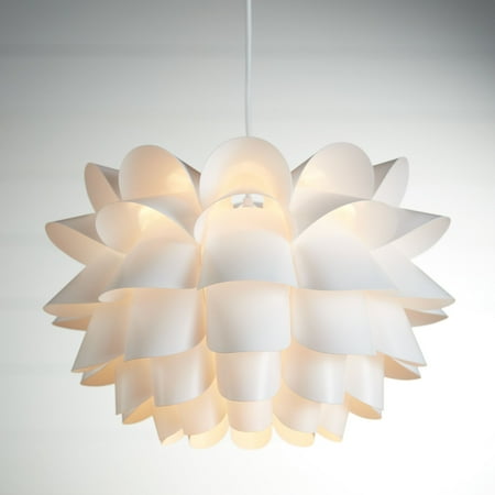 

Possini Euro Design White Flower Pendant 19 1/2 Wide Modern Blooming Curved Petals for Dining Room Living House Home Foyer Kitchen Island Entryway