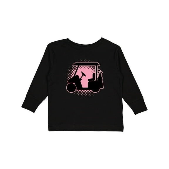 Inktastic Golfing Girls Golf Cart Girls Long Sleeve Toddler T-Shirt