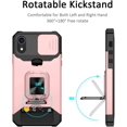 thumbnail image 2 of iPhone XR Case with Sliding Camera Cover and Card Holder Heavy Duty Protective iPhone XR Case with Ring Magnetic Kickstand Phone Case for iPhone XR 6.1''(Rose Gold), 2 of 14
