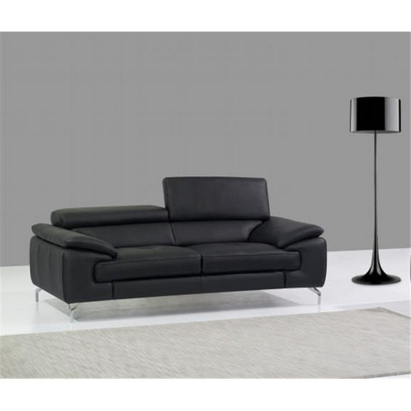 JandM Furniture  Italian Leather Sofa - Black