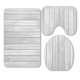thumbnail image 1 of ABPHQTO Tablones o tablas de madera blanca vacía Juego de alfombras de baño de 3 piezas Alfombra de baño Alfombra de contorno y cubierta de tapa de inodoro, 1 of 2
