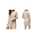 thumbnail image 3 of Vestido Tipo Suéter con Cuello en V para Mujer, Estilo Suéter Tipo Túnica Holgado Informal de Larga con Punto y Larga para Otoño. Albaricoque M, 3 of 7
