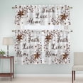 thumbnail image 5 of Retro Country Stars Curtain Valances Set Faith Love Home Berries White Wood Striped Kitchen Curtains 24&nbsp;inch Length Rod Pocket Valance and Tiers 3 Piece Set Small Bedroom Bathroom Laundry Decor, 5 of 9
