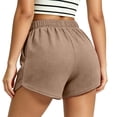 thumbnail image 6 of Womens Loose Waffle Knit Shorts Elastic Waist Drawstring Lounge Shorts Casual Summer Workout with Pockets Coffee 2XL, 6 of 8