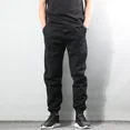 thumbnail image 4 of Pantalones cargo para hombre, pantalones harén ajustados para hombre, pantalones negros de gran tamaño, de algodón a la moda, con estilo vintage Y2k, nuevos y baratos, 4 of 5