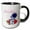 Black/White, variant on 3drose, Cute Image of a Rocket with Astronaut, 11oz Two-tone Blue Mug
