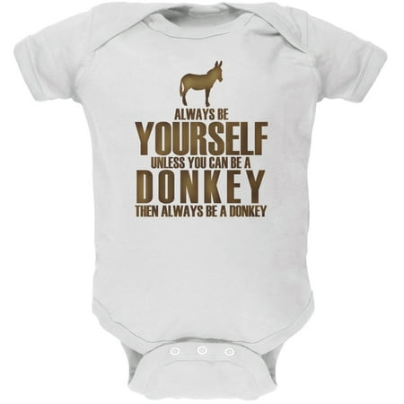 

Always Be Yourself Donkey White Soft Baby One Piece - 3 month