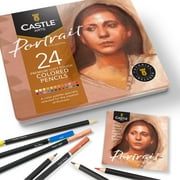 Castle Art Supplies Portrait Themed 24 Colored Pencil Set in Tin Box