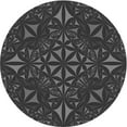 thumbnail image 1 of Ahgly Company Machine Washable Indoor Round Transitional Charcoal Black Area Rugs, 3' Round, 1 of 7