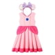 thumbnail image 3 of Vestido de princesa de algodón para niñas pequeñas, ropa informal de fiesta de cumpleaños, vacaciones, sirena, melocotón, Elsa, Anna, blanca, nieve, Verano, 3 of 5