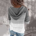 thumbnail image 3 of Mode Femmes Léopard Patchwork Col en V Manches Longues Chandail à Capuche Blouse Hauts, 3 of 6