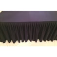 thumbnail image 3 of 8' Fitted Polyester Double Pleated Table Skirt Cover w/Top Topper Wedding Purple", 3 of 3