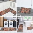 thumbnail image 6 of Kitchen Rugs and Mats Non Skid Washable Boho Brown Carpet Kitchen Mat and Rug Set,Floor Cushion Waterproof Rug,Rubber Backed Area Rugs for Kitchen Laundry, 6 of 7
