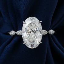 solitaire jewels 3.75CT Oval Moissanite Hidden Halo Engagement Ring For Women, 14K Yellow Gold