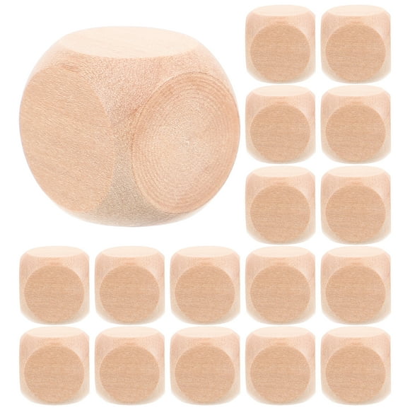 Miangastore 50PC 20MM Wooden Cubes Crafts Blank Dice Set Six Sides Wood Square Blocks for Puzzle Making Crafts and DIY