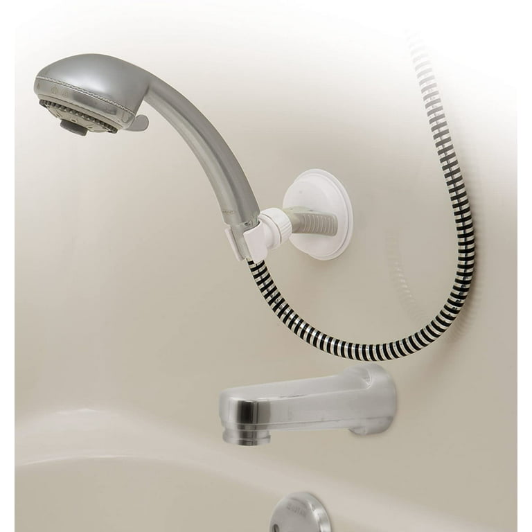 Shower Head Holder, Adjustable Height Shower Head Holder, Suction Cup Shower  Arm Adapter, Storage Holder (silver),lo-ron