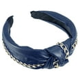 thumbnail image 5 of Unique Bargains 1 Pcs Women Knotted Headbands Fashion Vintage Knotted PU Leather Hair Hoop Hair Accessories Navy Blue, 5 of 7