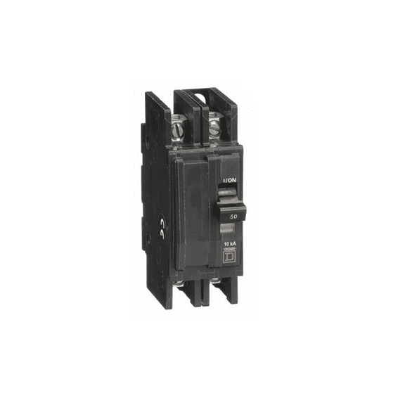 Miniature Circuit Breaker, 50 A, 120/240V AC, 2 Pole, Surface/DIN Rail Mounting Style, QOU Series