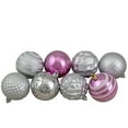 thumbnail image 4 of Northlight Shatterproof 3-Finish Christmas Ball and Finial Ornaments -  Pink and Silver - 75ct, 4 of 5