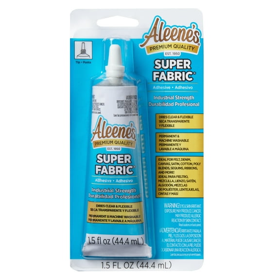 Aleene's Super Fabric Adhesive 1.5 fl oz, Fast Drying, Clear Permanent Fabric Adhesive