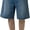 Dark Blue, variant on Mens Baggy Jean Shorts Loose Fit Vintage Wide Leg Jorts Y2K Streetwear Hip Hop Casual Denim Shorts, Light Blue