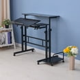 Zexiceli Mobile Standing Desk, Portable Stand Up Desk, Small Adjustable Computer Desk with 360