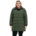 thumbnail image 2 of Soularge Women's Plus Size Winter Coat Warm Puffer Jacket with Hood Winter Puffer Coat Green 3X, 2 of 12
