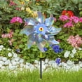 thumbnail image 3 of YiaNXan 1 Pack Reflective Pinwheels with Stakes (Assembly Required), Extra Sparkly Pin Wheel for Garden Decor, Bird Repellent Devices Deterrent to Scare Birds Away from Yard Patio Farm (Large), 3 of 5