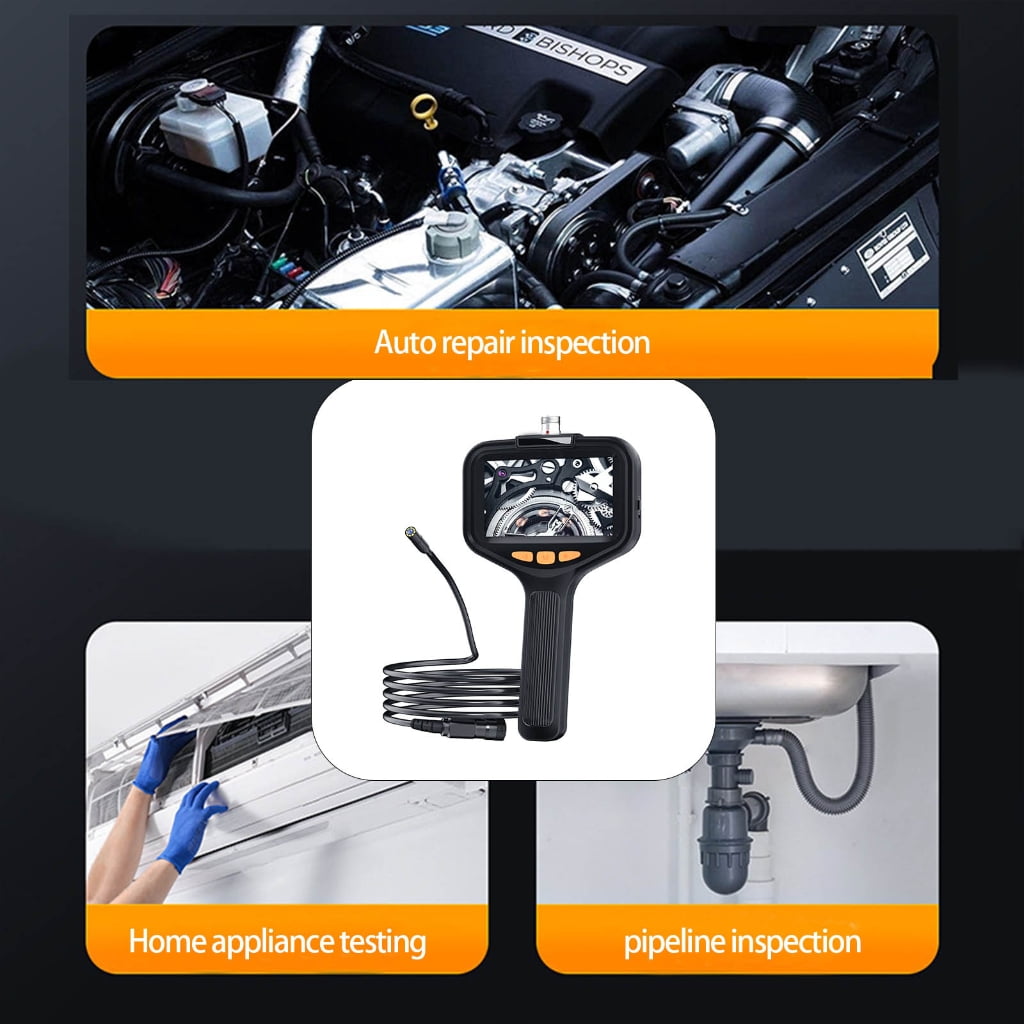 Zeiwohndc 4.3" Screen Endoscope 1080P Borescope Inspection Camera IP67 Waterproof 8 LED