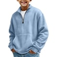thumbnail image 4 of Xyant Boys Quarter Zip Waffle Sweatshirts Kids Fashion Long Sleeve Pullover Clothes (Sky Blue,13-14 Years), 4 of 4
