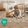 thumbnail image 4 of ODIKA 9'x12' Washable Area Rug Beige Pink Floral Medallion Design Elegant Vintage-Inspired Botanical for Great Room, Indoor Concept, Large Living Low Pile, Flatwoven, 4 of 7