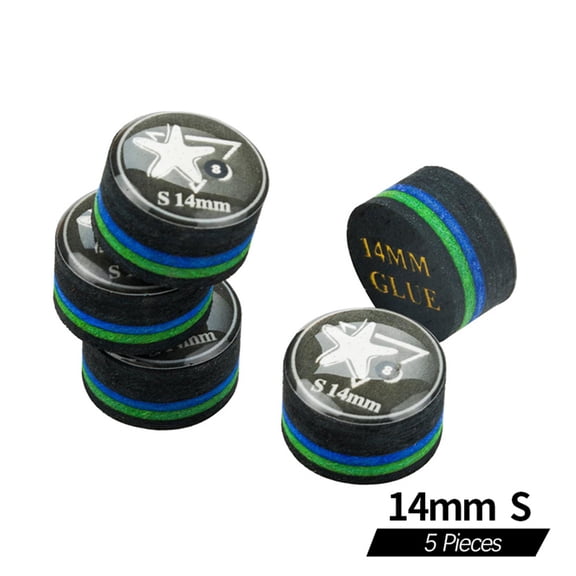 CRICAL Rainbow Tip Billiards Tips 5pcs 14mm Soft Pool Cue Tip Snooker Cue Tip Billiard Cue Head Billiard Accessory