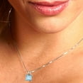 thumbnail image 5 of 2.5 ct Brilliant Princess Cut Solitaire Natural Aquamarine 14k White Solid Gold Everyday Affordable Designer Necklace Pendant with 16" Chain, 5 of 7