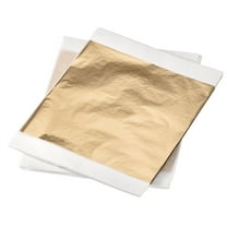 Uxcell Gold Leaf Foil Sheet, Champagne Gold Leaf Papers, 5.5 x 5.5inch for Art Decoration, Sculptures, Painting