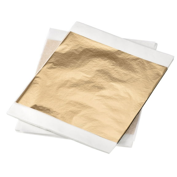 Uxcell Gold Leaf Foil Sheet, Champagne Gold Leaf Papers, 5.5 x 5.5inch for Art Decoration, Sculptures, Painting
