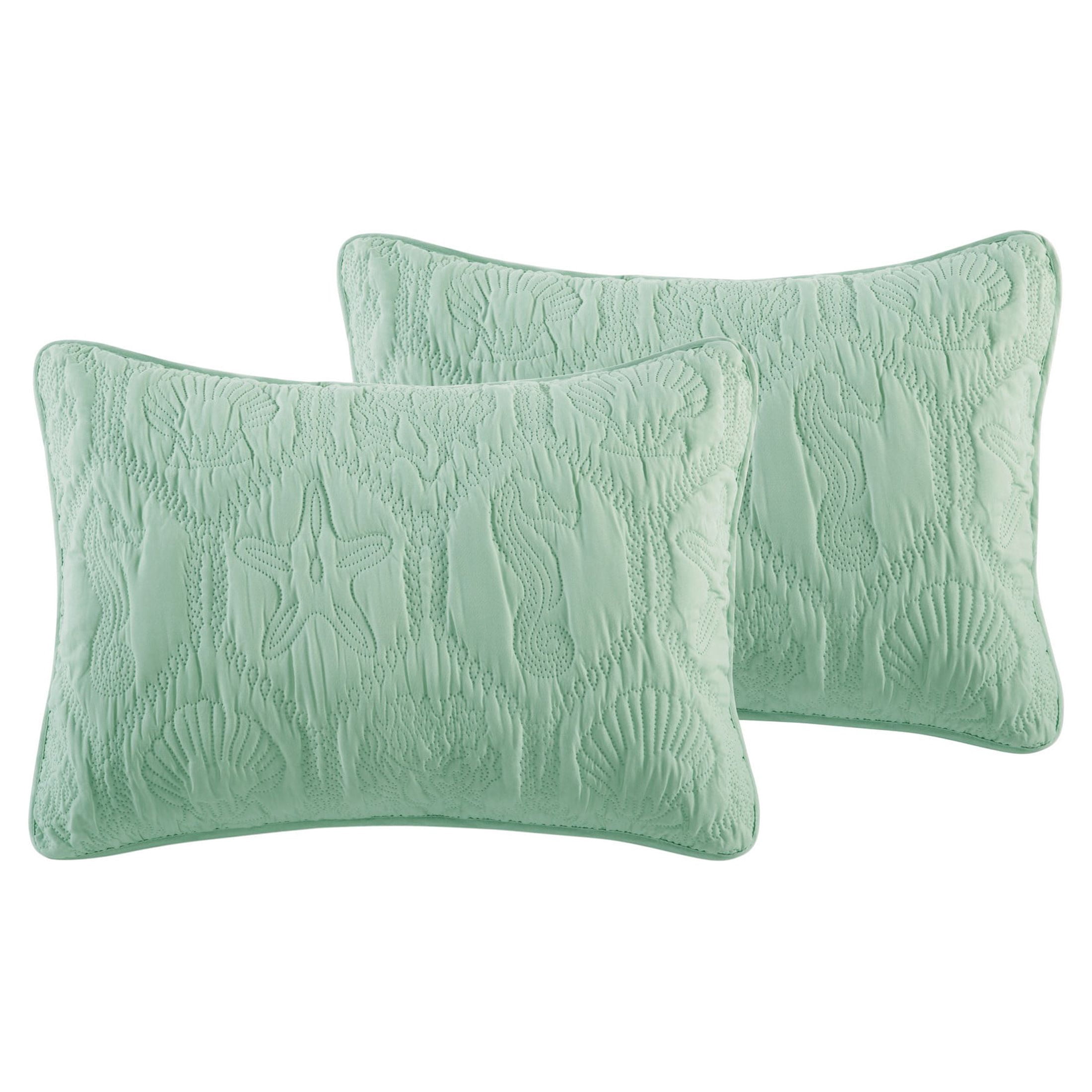 VCNY Home Shore Coastal 3-Piece Green Textured Sealife Quilt Set, King, Adult, Unisex
