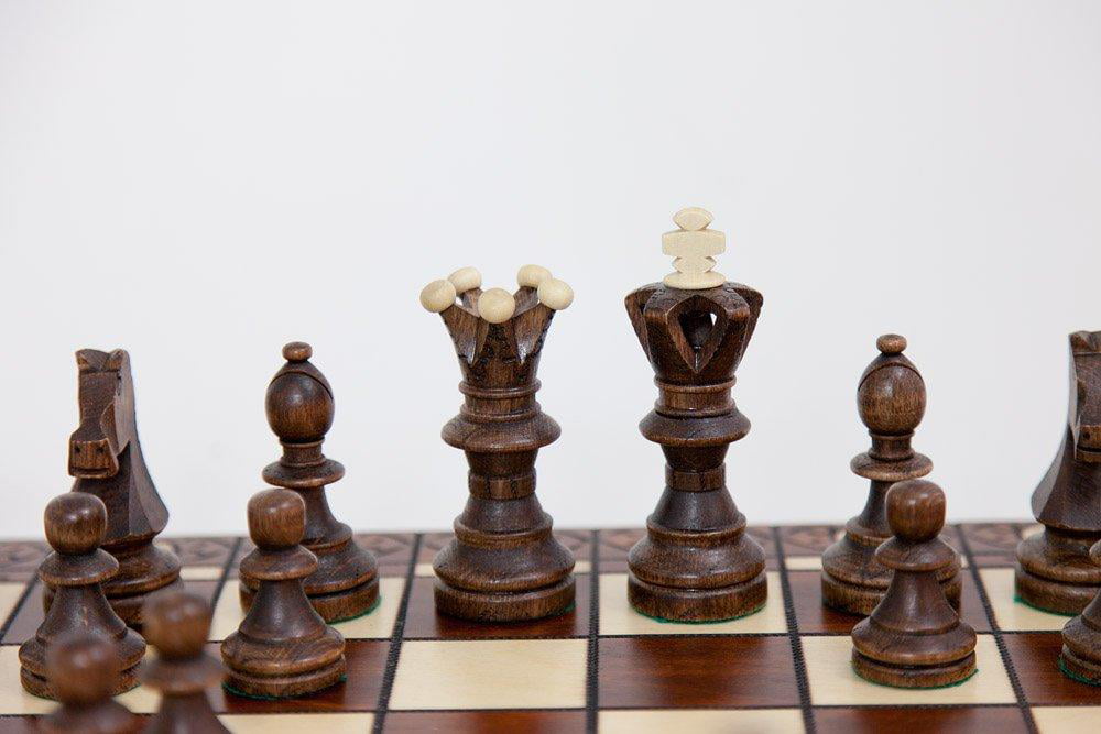 Hand Carved 21"x 21" High Detail Wooden Handmade Chess Set European Vintage 