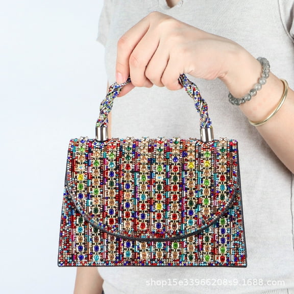 Jia Store Rhinestone Clutch Purse for Women Sparkling Party Evening Bag Wedding Cocktail Handbag Prom Shoulder Bags