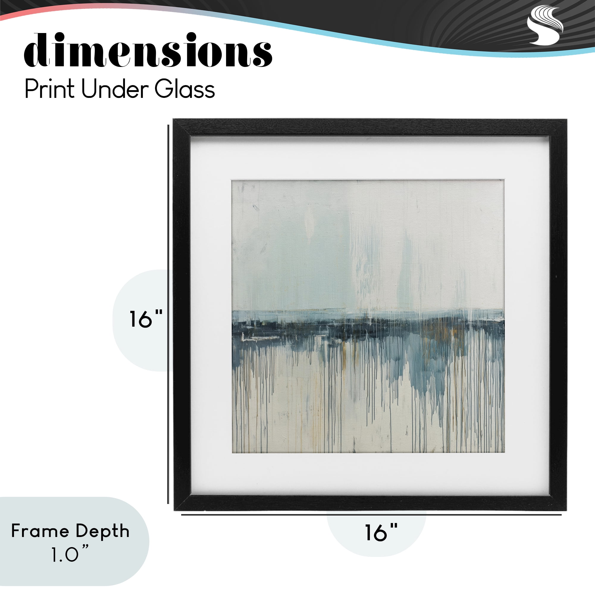 Stupell Industries Acrylic Drift Abstract Black Framed Print Under Glass, design by Svetlana Aleynikova