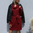 thumbnail image 3 of Vestido De Suéter, Vestido De Punto Para Mujer, Cómodo, Manga Larga De Murciélago, Informal Para Citas, 3 of 8