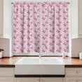 thumbnail image 2 of Ambesonne Butterfly Kitchen Curtains, Pink Flowers, 55"x45", Pale Pink White, 2 of 3