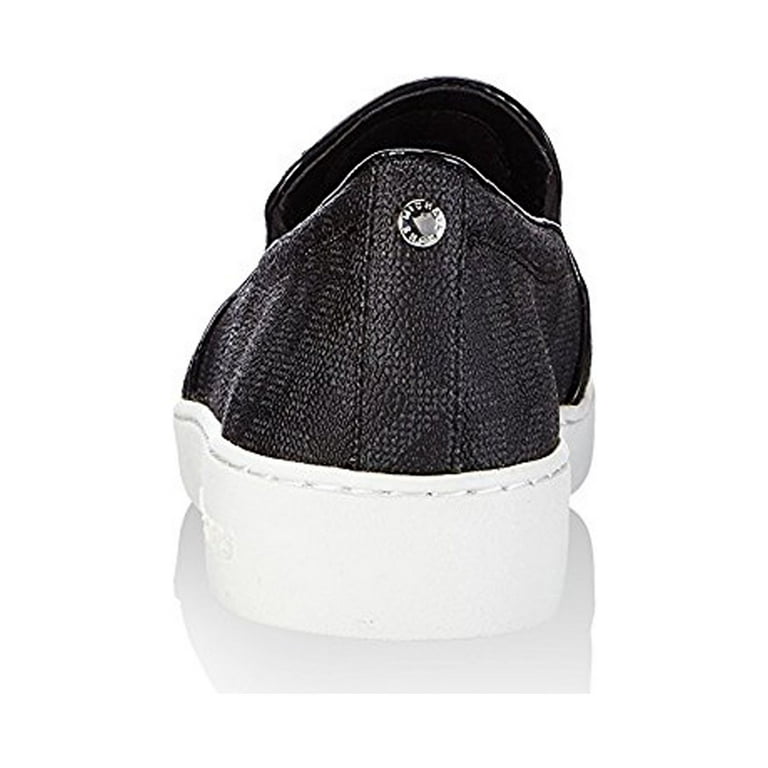 mi30ko30ページ Michael Kors Women's Keaton Slip-On MK Signature Shoes-Black
