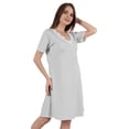 thumbnail image 2 of Inkmeso Solid Nightgown Dress For Women Nightwear Lace short sleeve Loungewear Tunic, 2 of 7