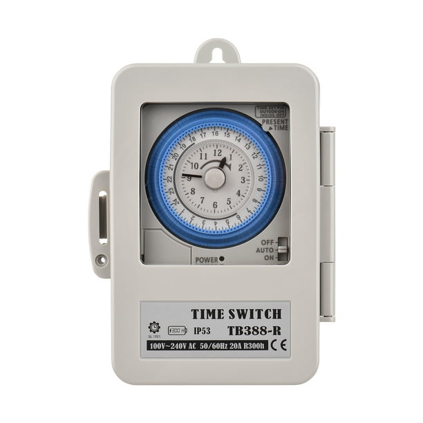 Mechanical 24 Timer IP53 Rating Programmable Electrical Timer Box AC 15 Minutes Interval 96 Times ON/ with Mounting Hole Dustproof Waterproof Cover - Walmart.com