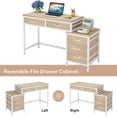 thumbnail image 4 of Tribesigns Computer Desk with 5 Drawers, Home Office Desks with Reversible Drawer Cabinet Printer Stand, Industrial PC Desk with Storage, Rustic Study Writing Table Workstation for Small Spaces, 4 of 8