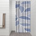 thumbnail image 3 of Small Stall Narrow Shower Curtain 36"W x 72"L – Tropical Bohemian Leaves, Mid-Century Abstract Boho Botanical Bathroom Decor, Vintage Floral Palm Leaf Pattern, Rustic Tribal Folk Style, 3 of 5