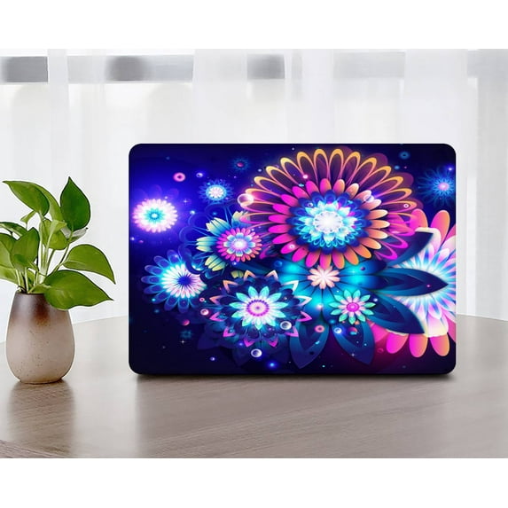 KSK KAISHEK Compatible Old MacBook Pro 13" Case 2015 - 2012 Rel. Model A1502 or A1425, Plastic Hard Case Shell Cover + Black Keyboard Cover, Flowers 301