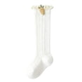 thumbnail image 3 of MKOSPLRT Baby Girls Knee High Socks Toddler Bow Ruffle Mesh Long Stockings Newborn Infant Cotton Thin Socks Spring Summer 0-3Y, 3 of 7