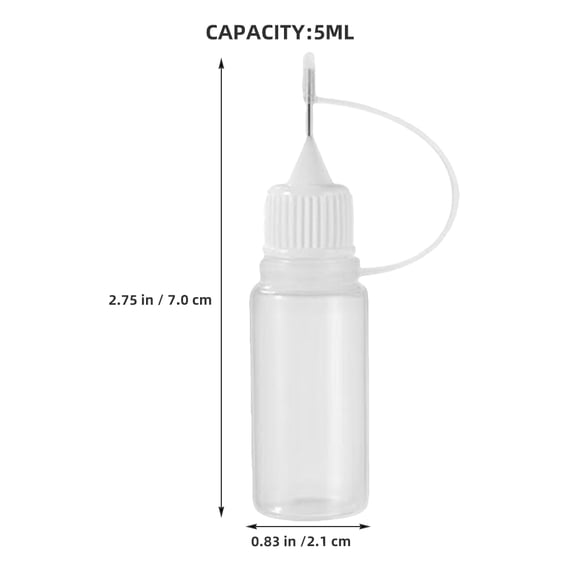 Amosfun 12Pcs Refillable Transparent Applicator Bottles for Precise Glue and Paint Use